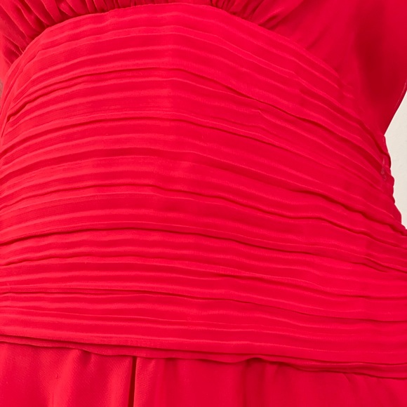 Vintage Miss Elliette Red Organza Ruffle Midi Dress - Picture 13 of 16